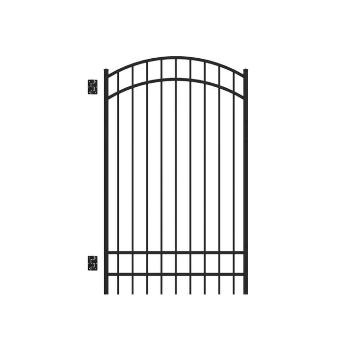 Barrette Outdoor Living Natural Reflections Standard-Duty 4 ft. W x 6 ft. H Black Aluminum Arched Pre-Assembled Fence Gate