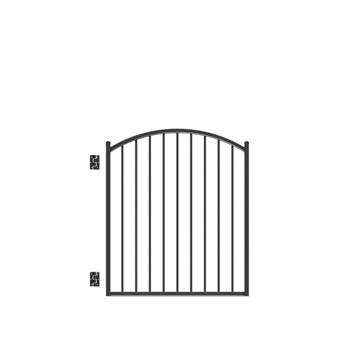 Barrette Outdoor Living Beechmont 4 ft. W x 4 ft. H Black Heavy-Duty Aluminum Arched Pre-Assembled Fence Gate