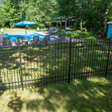 Barrette Outdoor Living Cascade Standard-Duty 6 ft. H x 6 ft. W Black Aluminum Pre-Assembled Fence Panel