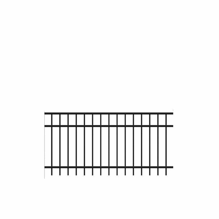 Barrette Outdoor Living Natural Reflections Standard-Duty 3 ft. H x 6 ft. W Black Aluminum Pre-Assembled Fence Panel
