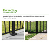 Barrette Outdoor Living Natural Reflections Heavy-Duty 5 ft. H x 8 ft. W Black Aluminum Pre-Assembled Fence Panel