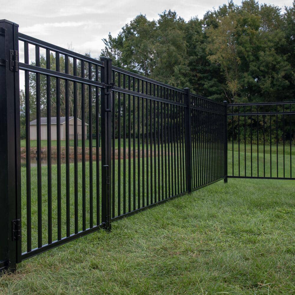 Barrette Outdoor Living 2 in. x 2 in. x 6-7/8 ft. Standard-Duty Black Aluminum Fence Corner Post