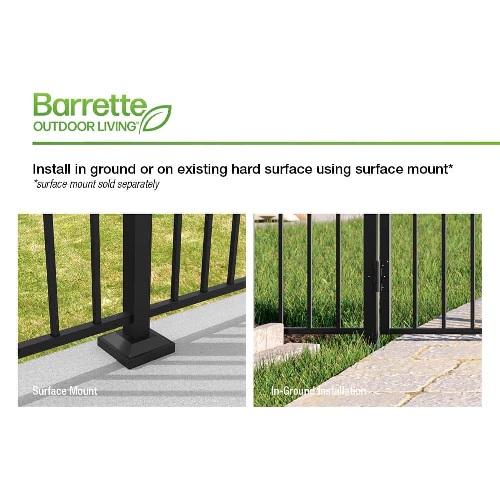 Barrette Outdoor Living 2 in. x 2 in. x 6-7/8 ft. Standard-Duty Black Aluminum Fence Corner Post