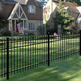 Barrette Outdoor Living Cascade Heavy-Duty 2-1/2 in. x 2-1/2 in. x 7-1/3 ft. Black Aluminum Fence End Post