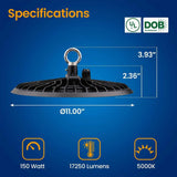 BEYOND LED TECHNOLOGY Feather 0.92 ft. 150 Watt Equivalent LED Black High Bay Light 5000 K