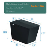 Matte Black Square Smart Toilet with Built-in Tank, Deodorizing Auto Open/Close