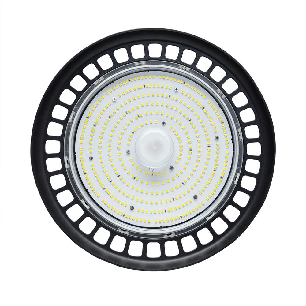 Bieuoram 200W Integrated LED Dimmable Balck High Bay Light, 32000LM 5000K Daylight, Commercial UFO High Bay Light, IP65, (3Pack)