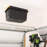 KOOVA 3 in. W x 2 in. H x 26 in. D Two Bin Rack Adjustable Height Overhead Garage Ceiling Mounted Storage Unit Black