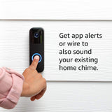 Blink Battery or Wired - Smart Wi-Fi HD Video Doorbell Camera in Black