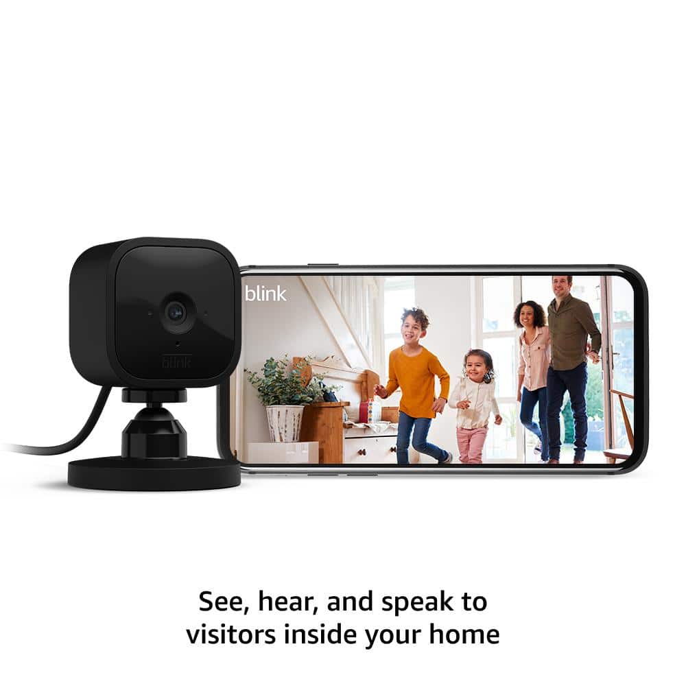 Blink Mini Indoor Wired 1080p Wi-Fi Security Camera in Black