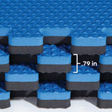 Norsk Black/Blue 24 in. x 24 in. x 0.79 in. Foam Interlocking Reversible Floor Mat (4-Pack)