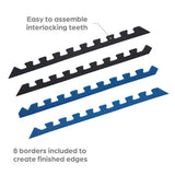 Norsk Black/Blue 24 in. x 24 in. x 0.79 in. Foam Interlocking Reversible Floor Mat (4-Pack)