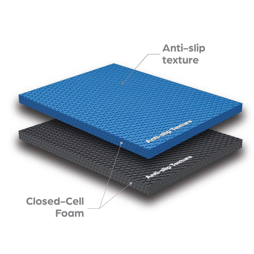 Norsk Black/Blue 24 in. x 24 in. x 0.79 in. Foam Interlocking Reversible Floor Mat (4-Pack)