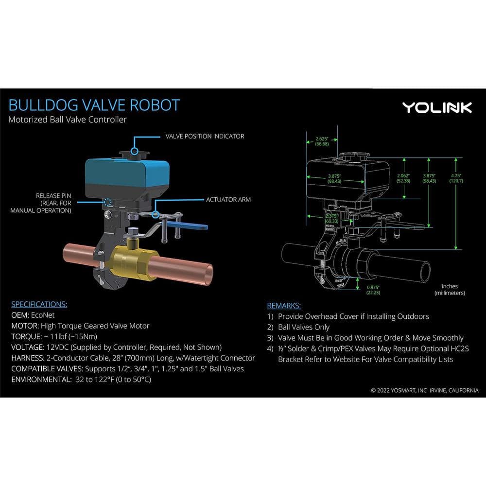YoLink X3 Valve Controller and Bulldog Valve Robot Kit