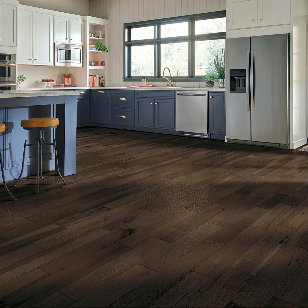 Bruce Hydropel Black Brown Hickory 7/16 in. T x 5 in. W Waterproof Click Lock Engineered Hardwood Flooring (22.6 sq.ft./ctn)