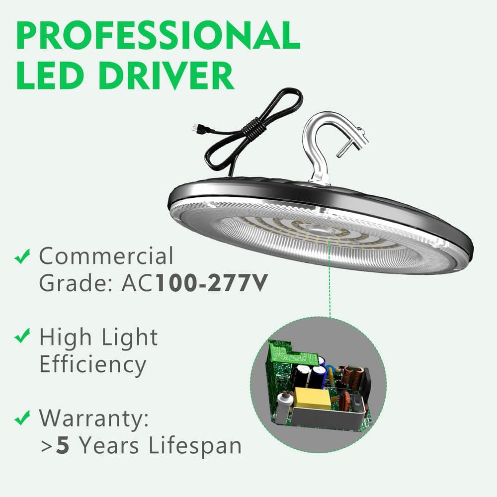 bulbeats 5Pack of 150W LED High Bay Light 22500LM High Bay LED Shop Lights AC100-277V Commercial Bay Lighting for Warehouse