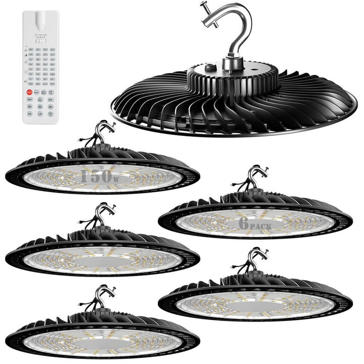 bulbeats 6Pack 150W LED High Bay Light With Motion Sensor AC100-277V UFO LED Lights 37500LM 5000K LED High Bay Shop Light