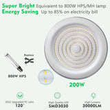 bulbeats 8Pack of 200W LED High Bay Light 30000LM High Bay LED Shop Lights AC100-277V Commercial Bay Lighting for Warehouse
