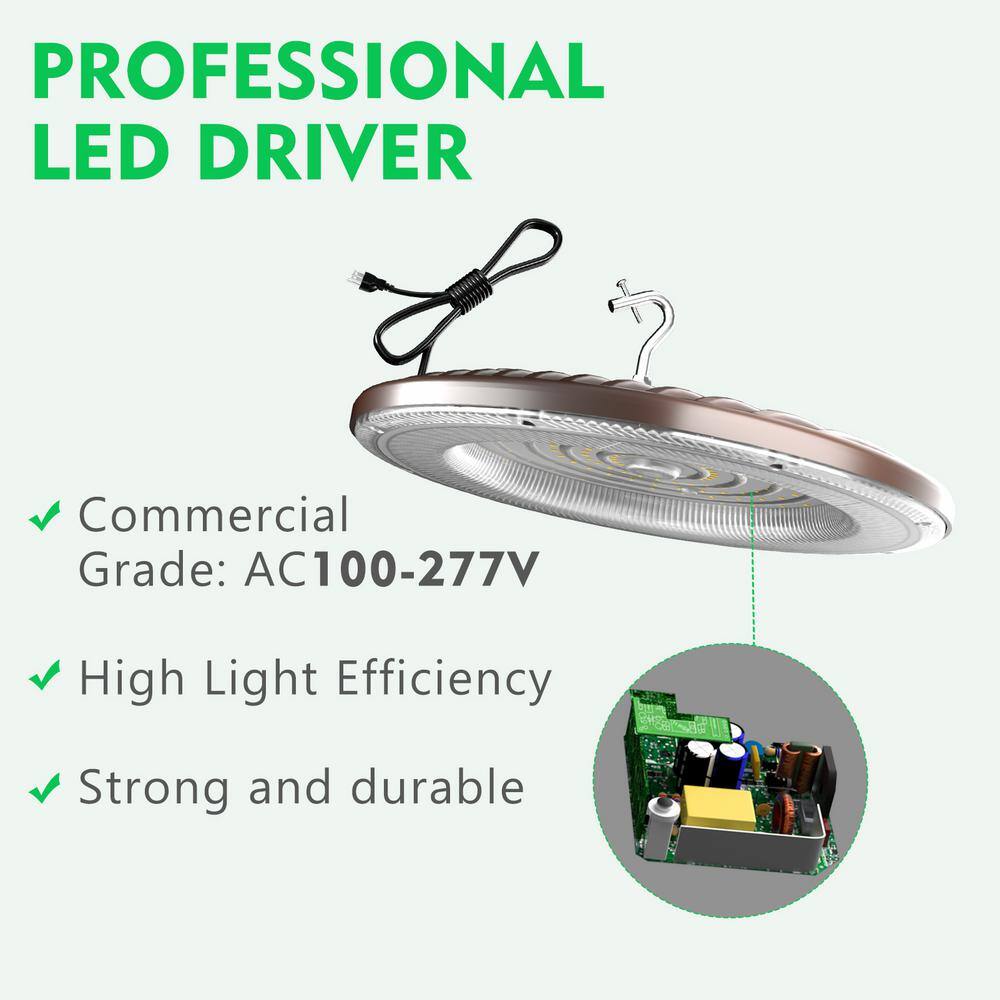 bulbeats 4Pack of 240W LED High Bay Light 36000LM High Bay LED Shop Lights AC100-277V Commercial Bay Lighting for Warehouse