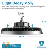 bulbeats 400-Watt LED High Bay Light 60000LM High Bay LED Shop Lights AC100-277V Commercial Bay Lighting for Warehouse (4-Pack)