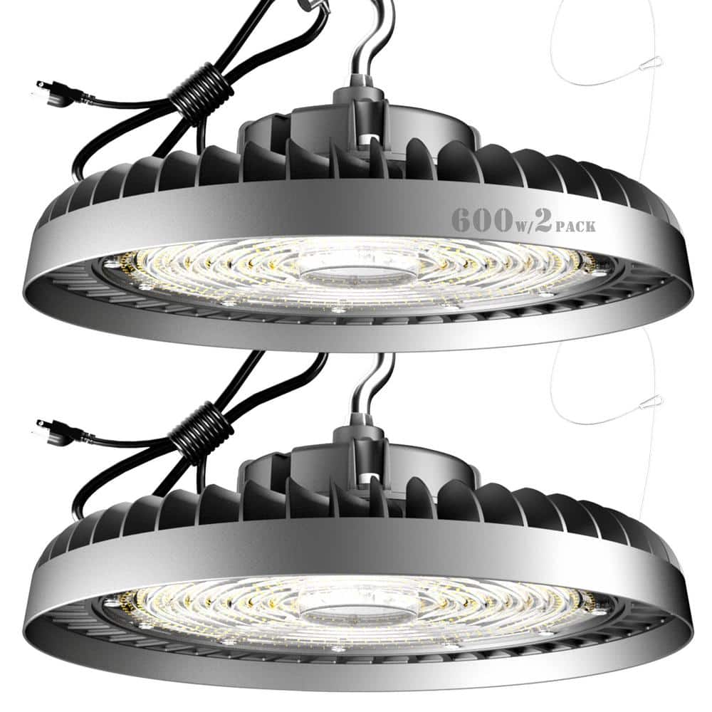 bulbeats 500-Watt LED High Bay Light 75000LM High Bay LED Shop Lights AC100-277V Commercial Bay Lighting for Warehouse (2-Pack)