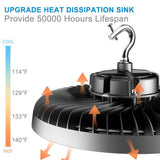 bulbeats 4Pack 500W LED High Bay Light 75000LM High Bay LED Shop Lights AC100-277V Commercial Bay Lighting for Warehouse