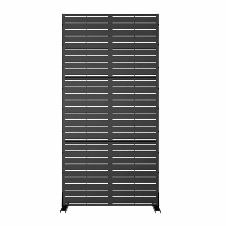 Cadeninc 3.92 x 6 ft Black Freestanding Metal Privacy Screen Fence Panels