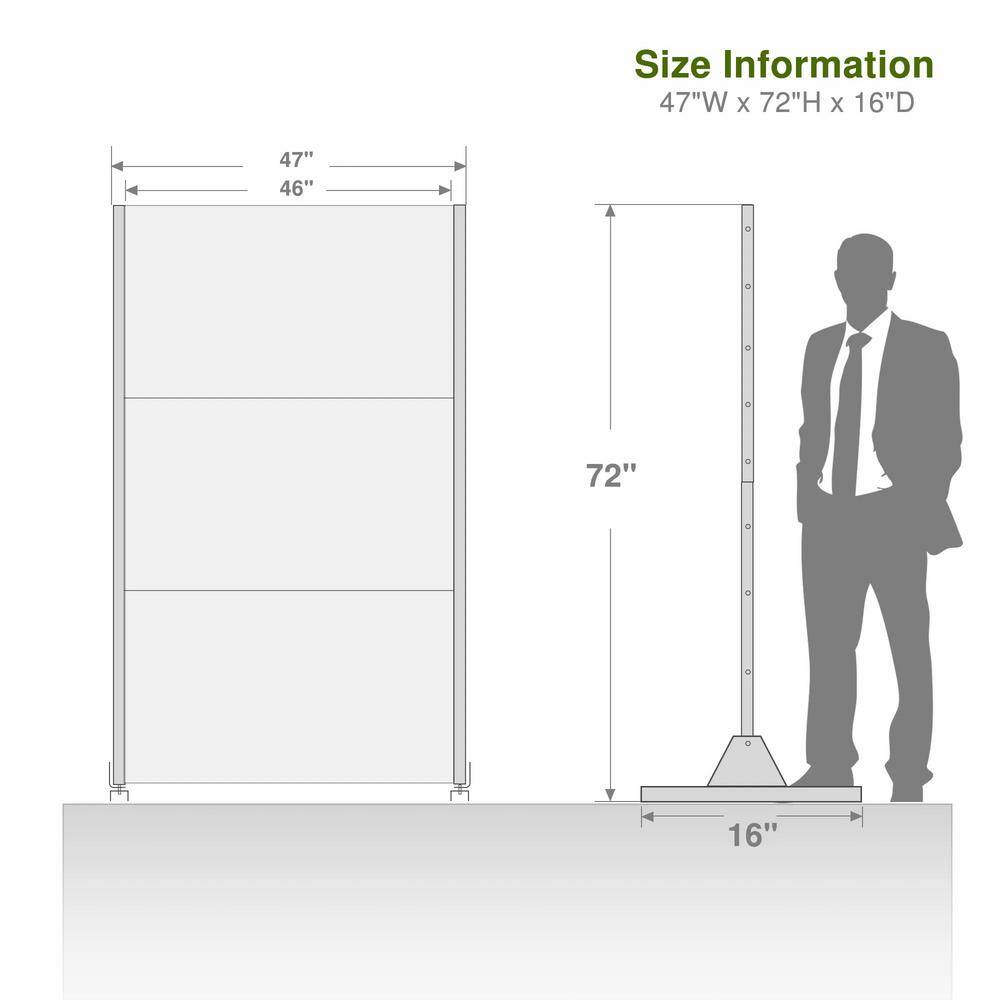 cadeninc Metal Privacy Screen: Freestanding 3.92 x 6 ft. Outdoor & Indoor Fence Panel in Black