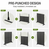 cadeninc Metal Privacy Screen: Freestanding 3.92 x 6 ft. Outdoor & Indoor Fence Panel in Black