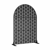 cadeninc 3.92 ft. x 6 ft. Arched Metal Privacy Screen Fence Panel, Black