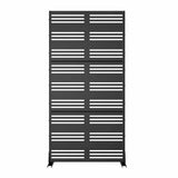 cadeninc Freestanding Metal Privacy Screen Fence Panels, 2.92 ft x 6 ft, Black