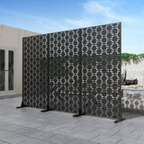 cadeninc Outdoor & Indoor Metal Privacy Screen - 2.92 ft x 6 ft, Black