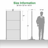 cadeninc Outdoor & Indoor Metal Privacy Screen - 2.92 ft x 6 ft, Black
