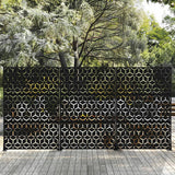 Cadeninc Metal Privacy Screen, 3.92 ft. x 6 ft., Freestanding Fence Panels, Black