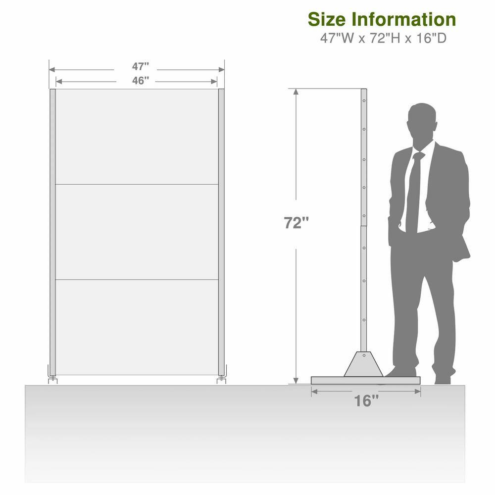 Cadeninc Metal Privacy Screen, 3.92 ft. x 6 ft., Freestanding Fence Panels, Black
