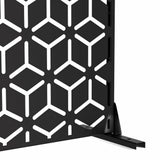 Cadeninc Metal Privacy Screen, 3.92 ft. x 6 ft., Freestanding Fence Panels, Black