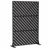 cadeninc 3.92 ft. x 6 ft. Freestanding Metal Privacy Screen in Black