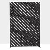 cadeninc 3.92 ft. x 6 ft. Freestanding Metal Privacy Screen in Black
