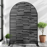 cadeninc 3.92 ft. x 6 ft. Arched Metal Privacy Screen, Black