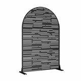 cadeninc 3.92 ft. x 6 ft. Arched Metal Privacy Screen, Black