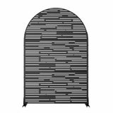 cadeninc 3.92 ft. x 6 ft. Arched Metal Privacy Screen, Black
