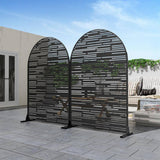 cadeninc 3.92 ft. x 6 ft. Arched Metal Privacy Screen, Black