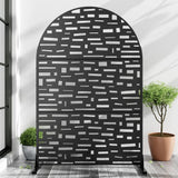 Cadeninc 3.92 ft. x 6 ft. Arched Metal Privacy Screen Fence Panel - Black