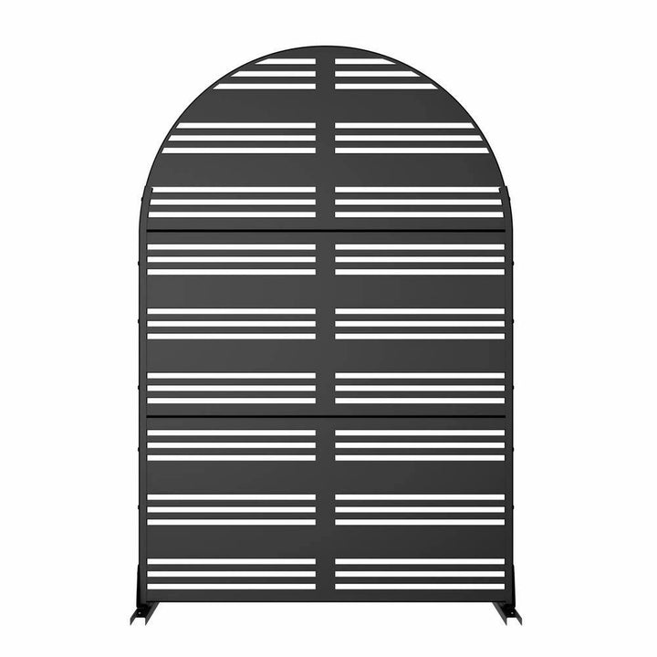 Cadeninc 3.92 ft x 6 ft Outdoor & Indoor Freestanding Metal Privacy Screen, Black