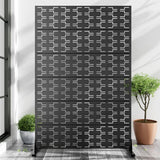 cadeninc 3.92 ft x 6 ft Metal Freestanding Privacy Screen Fence Panels - Brick-Shaped Black