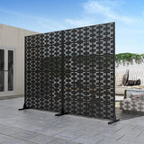cadeninc 3.92 ft x 6 ft Metal Freestanding Privacy Screen Fence Panels - Brick-Shaped Black