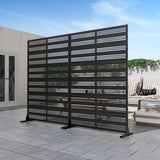 cadeninc Outdoor and Indoor Black Metal Privacy Screen Fence Panels, 3.92 ft. x 6 ft.