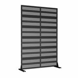 cadeninc Outdoor and Indoor Black Metal Privacy Screen Fence Panels, 3.92 ft. x 6 ft.