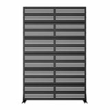 cadeninc Outdoor and Indoor Black Metal Privacy Screen Fence Panels, 3.92 ft. x 6 ft.