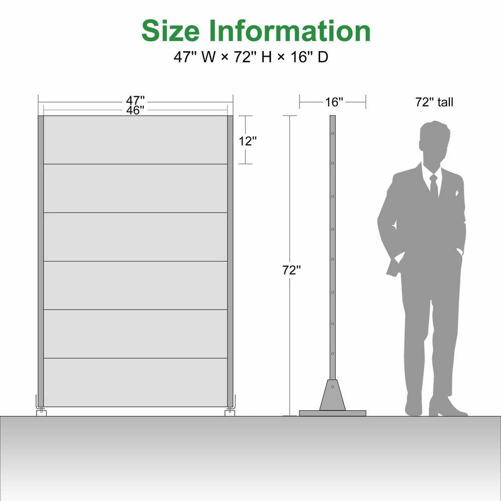 cadeninc Outdoor and Indoor Black Metal Privacy Screen Fence Panels, 3.92 ft. x 6 ft.